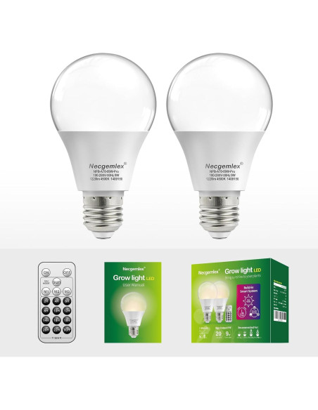 Bombillas LED Cultivo Necgemlex 9W Espectro Completo 4500K Bombillas LED Cultivo Necgemlex 9W Espectro Completo 4500K