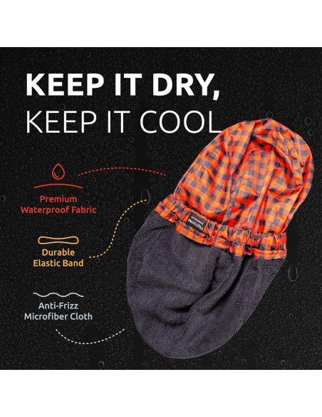 Gorro de Ducha Hairsome Negro para Hombres - Impermeable y Ajustable Gorro de Ducha Hairsome Negro para Hombres - Impermeable y Ajustable