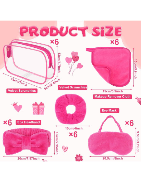 Kit Fiesta de Pijamas Rosa 30 Piezas HanQiUS - Diademas, Máscaras y Accesorios Kit Fiesta de Pijamas Rosa 30 Piezas HanQiUS - Diademas, Máscaras y Accesorios