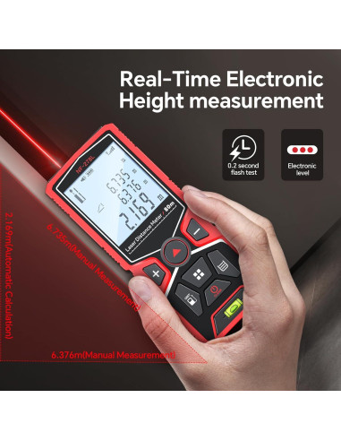Medidor Láser Noyafa NF-278L 80m Digital con Nivel