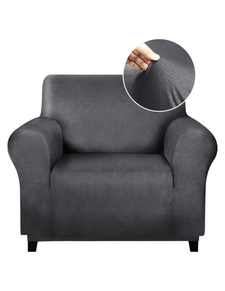Funda de Silla Molasofa Gris Oscuro Antideslizante 1 Pieza Funda de Silla Molasofa Gris Oscuro Antideslizante 1 Pieza