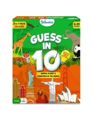 Skillmatics Adivina en 10 Animales y Países - Juego Familiar