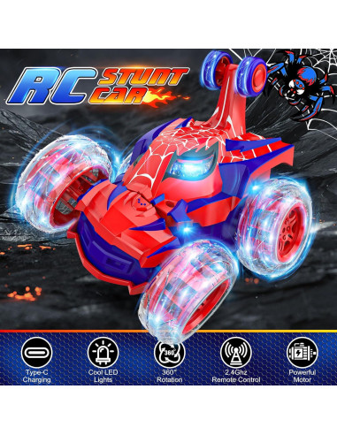Coche RC Acrobático Mafbeanl 360 con Luces Recargables