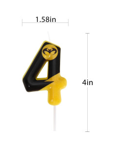 Vela de Cumpleaños Murciélago Número 4 - Decoración Pastel 2