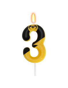 Vela de Cumpleaños Murciélago Número 3 - OGnomiFX