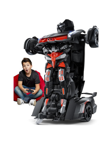 Coche Robot Transformador RC Veeniix V992 2-en-1 con Luz y Sonido