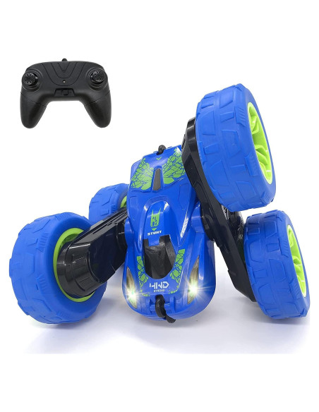 Coche RC Acrobacias Threeking Doble Lado 15x16x7cm Azul Coche RC Acrobacias Threeking Doble Lado 15x16x7cm Azul