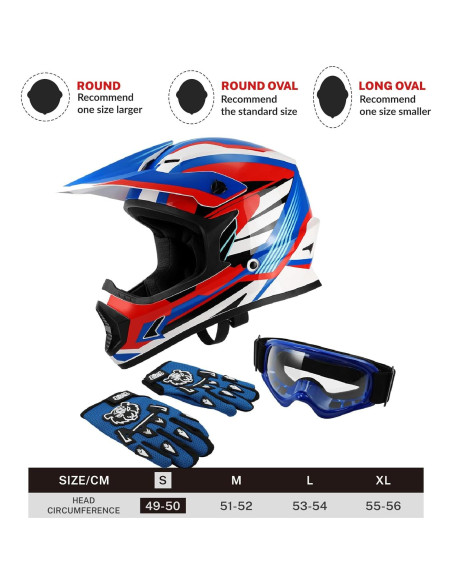 Casco Infantil TCT-MOTORPARTS Azul Pequeño para Motocross Casco Infantil TCT-MOTORPARTS Azul Pequeño para Motocross