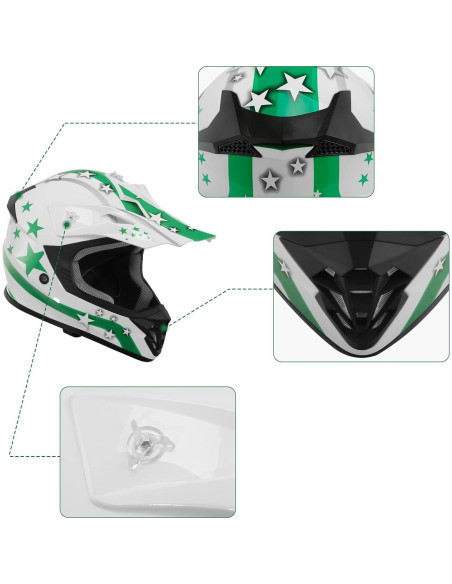Casco Integral TCT-MOTORPARTS para Niños ATV Grande Blanco Casco Integral TCT-MOTORPARTS para Niños ATV Grande Blanco