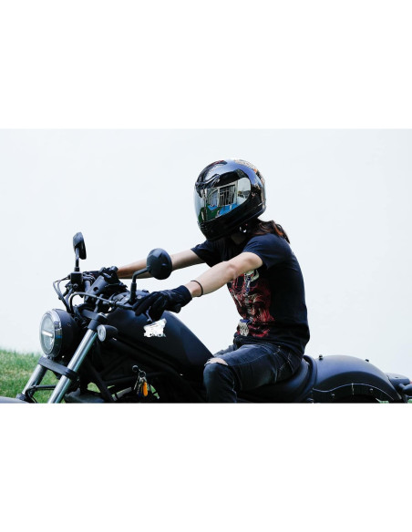 Casco Completo TCMT Negro Brillante Mediano DOT Ciclismo Casco Completo TCMT Negro Brillante Mediano DOT Ciclismo