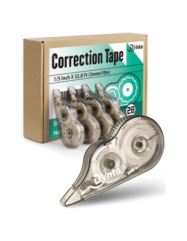 Cinta Correctora Dynta 28 Piezas 5mm x 10m Dispensador Transparente