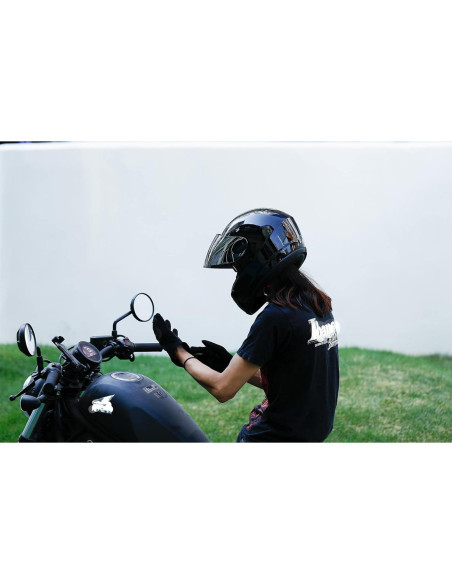 Casco Integral TCMT Negro Brillante Adulto DOT 55-56 CM Casco Integral TCMT Negro Brillante Adulto DOT 55-56 CM