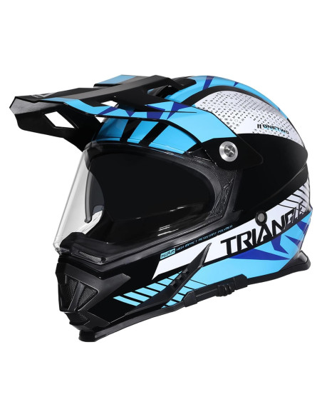 Casco Dual Sport TRIANGLE AH609 Azul X-Large con Ventilación Casco Dual Sport TRIANGLE AH609 Azul X-Large con Ventilación