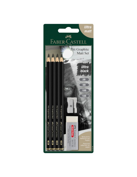 Juego de Lápices de Grafito Mate Faber-Castell - 4 Piezas 2B 6B 10B 14B Juego de Lápices de Grafito Mate Faber-Castell - 4 Piezas 2B 6B 10B 14B