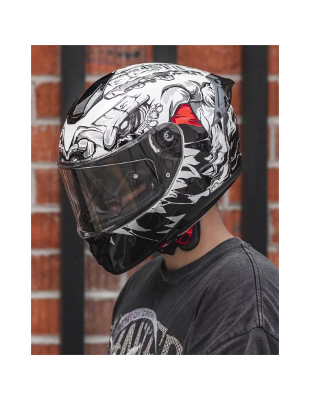Casco Integral ILM 861A Doble Visera Grande Blanco Casco Integral ILM 861A Doble Visera Grande Blanco