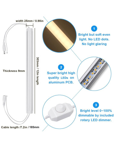 Kit de Iluminación LED Bajo Gabinete Litever 6 Barras 31W 3000K