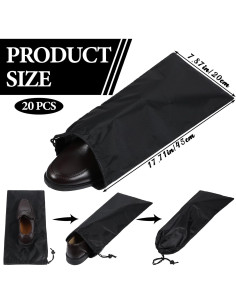 Paquete de 20 bolsas para zapatos Tolare 45x20 cm negras 2