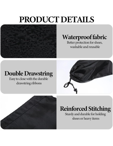 Paquete de 20 bolsas para zapatos Tolare 45x20 cm negras