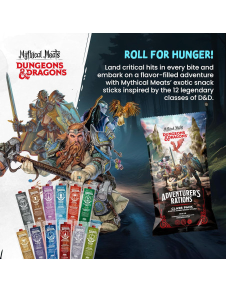 Paquete de 12 Palitos de Jerky Mythical Meats D&D - Sin MSG Paquete de 12 Palitos de Jerky Mythical Meats D&D - Sin MSG