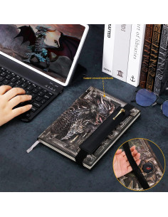 Cuaderno A5 de Cuero FEIDIAO Dragón Vintage con Bolígrafo 2