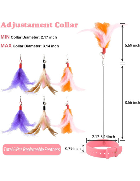 Juguete de Collar para Gato KALAMANDA con Plumas y Campana Juguete de Collar para Gato KALAMANDA con Plumas y Campana