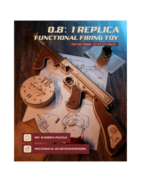 Rompecabezas 3D ROKR LQB01 Subfusil Madera 275 Piezas Rompecabezas 3D ROKR LQB01 Subfusil Madera 275 Piezas