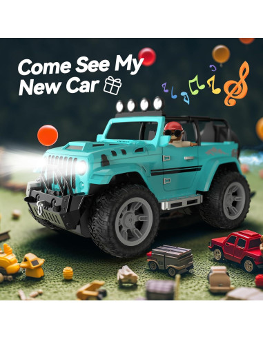 Coche RC DEERC 1:16 SUV Todo Terreno con Niebla y Música