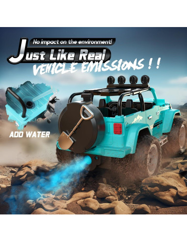 Coche RC DEERC 1:16 SUV Todo Terreno con Niebla y Música