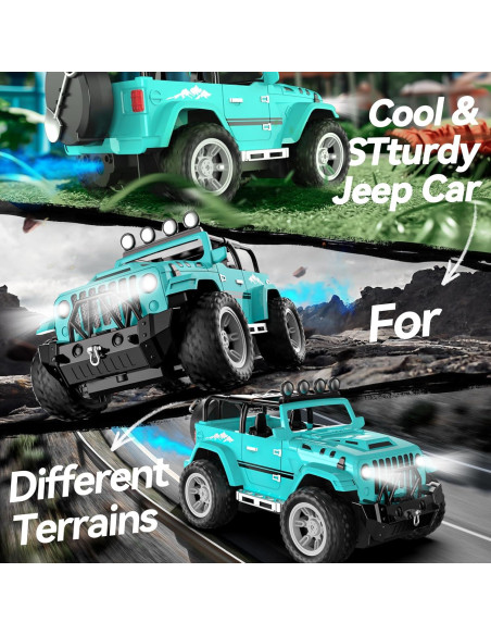 Coche RC DEERC 1:16 SUV Todo Terreno con Niebla y Música Coche RC DEERC 1:16 SUV Todo Terreno con Niebla y Música