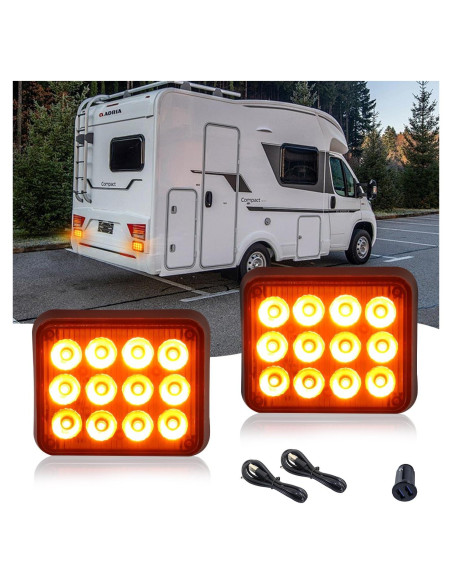 Luces Estroboscópicas Recargables ADAURIS Ámbar 12W Impermeables Luces Estroboscópicas Recargables ADAURIS Ámbar 12W Impermeables