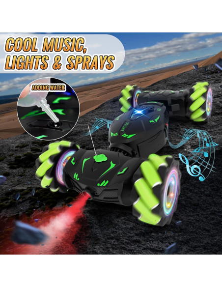 Coche Acrobático RC Pristar Verde-Negro 4WD 360 para Niños Coche Acrobático RC Pristar Verde-Negro 4WD 360 para Niños