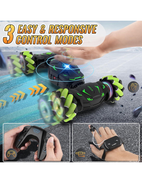 Coche Acrobático RC Pristar Verde-Negro 4WD 360 para Niños Coche Acrobático RC Pristar Verde-Negro 4WD 360 para Niños