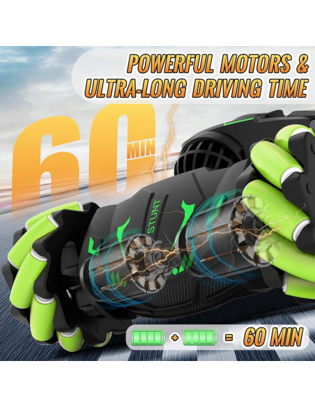 Coche Acrobático RC Pristar Verde-Negro 4WD 360 para Niños Coche Acrobático RC Pristar Verde-Negro 4WD 360 para Niños