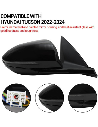 Espejo Retrovisor Lateral Derecho Revworth Hyundai Tucson 2022-2024