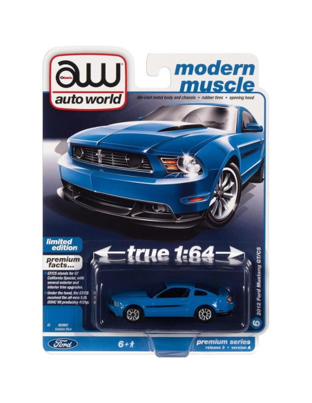 Auto World Mustang GT/CS 2012 a Escala 1:64 Azul Auto World Mustang GT/CS 2012 a Escala 1:64 Azul