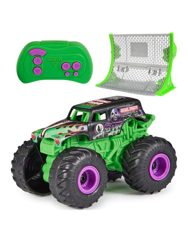 Camión Monster Jam Grave Digger RC 1:64 con Rampa