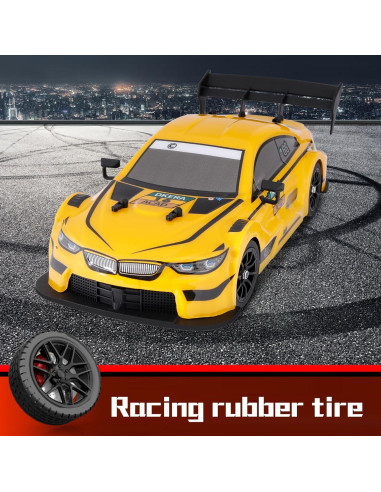 Coche RC Drift Dodoore 1:16 4WD 40 km/h Amarillo