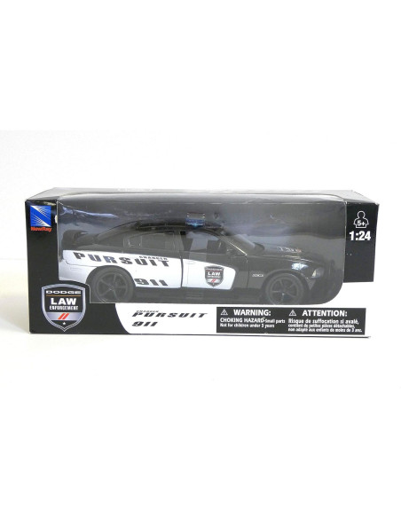 Dodge Charger Pursuit Policía Diecast 1:24 Newray Negro Dodge Charger Pursuit Policía Diecast 1:24 Newray Negro