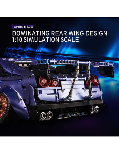 ZYLEGEN Kit de Construcción Coche Deportivo 54 cm Negro