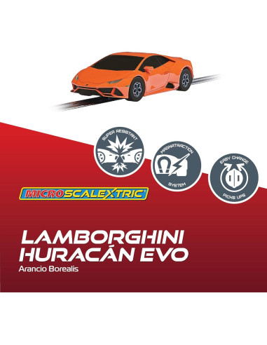 Coche Scalextric Micro Lamborghini Huracan EVO 1:64 Naranja