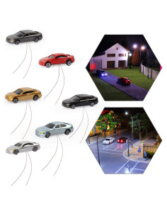 Coches Iluminados 12pcs Escala N evemodel 12V Accesorios