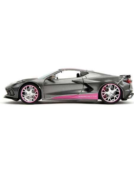 Coche Die-Cast Jada Toys 2020 Chevy Corvette 1:24 Gris/Rosa Coche Die-Cast Jada Toys 2020 Chevy Corvette 1:24 Gris/Rosa