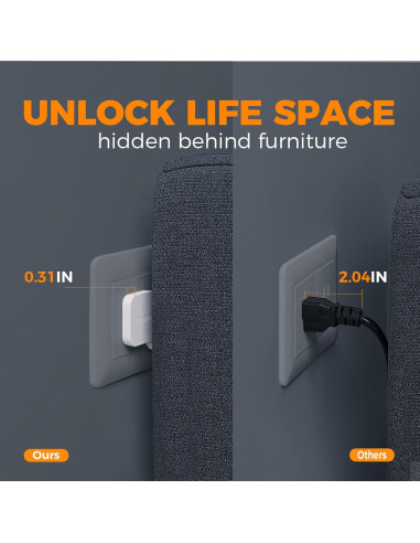 Regleta de Protección TESSAN 12 Salidas AC 4 USB 5FT Gris