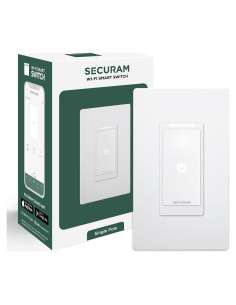 Interruptor Inteligente Wi-Fi SECURAM, Control por Voz, 7.39x4.29cm