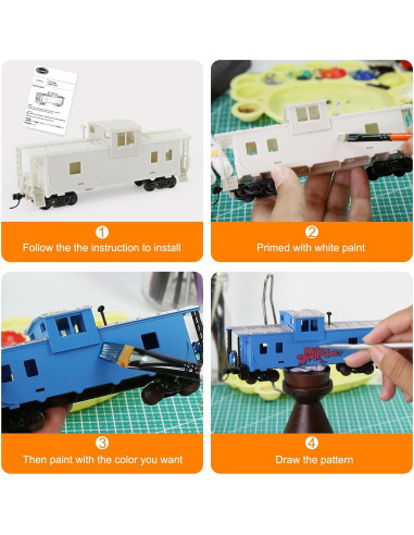 Caboose de Visión Ancha Evemodel 2 Unidades Escala HO DIY