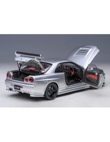 Modelo de Coche R34 GT-R Z-Tune Plata 1/18 Autoart AA77461