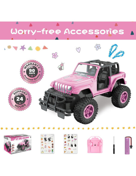 Coche RC NQD Rosa 1:16 Recargable 80 Min Jugar 2.4GHz Coche RC NQD Rosa 1:16 Recargable 80 Min Jugar 2.4GHz