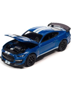 Auto World Shelby GT500 2021 Escala 1:64 Azul Rayas 2