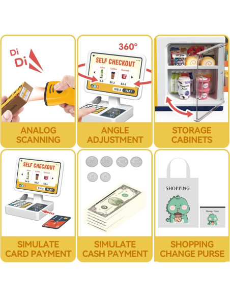 Juego de Caja Registradora POFJOEQ 48PCS para Niños Juego de Caja Registradora POFJOEQ 48PCS para Niños
