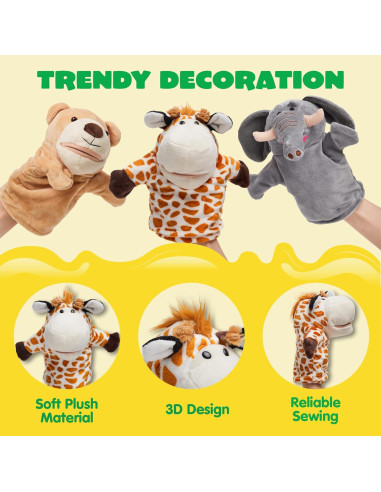 Conjunto de Marionetas de Mano Joyin 6 Piezas Animales